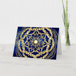 Elegant Luxury Guld & Navy Blue Mandala Reiki Yoga
