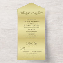 Elegant Luxury Guld Ornate bröllop