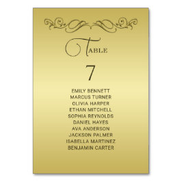 Elegant Luxury Guld Ornate bröllop Bordsnummer