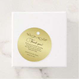 Elegant Luxury Guld Ornate bröllop Gåvor Etiketter