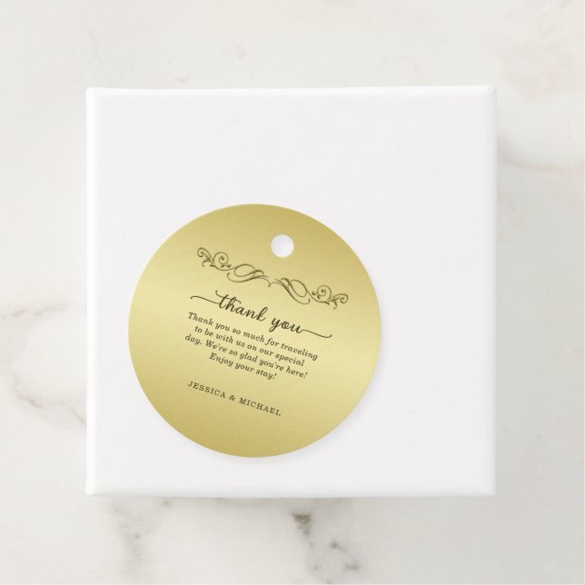 Elegant Luxury Guld Ornate bröllop Gåvor Etiketter (På plats)