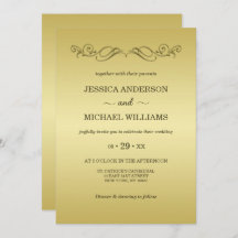 Elegant Luxury Guld Ornate bröllop