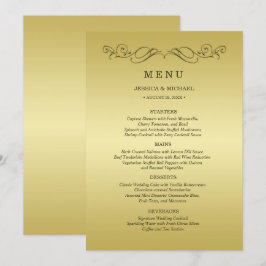 Elegant Luxury Guld Ornate bröllop Meny