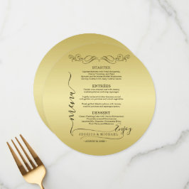 Elegant Luxury Guld Ornate bröllop Meny