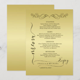 Elegant Luxury Guld Ornate bröllop Meny