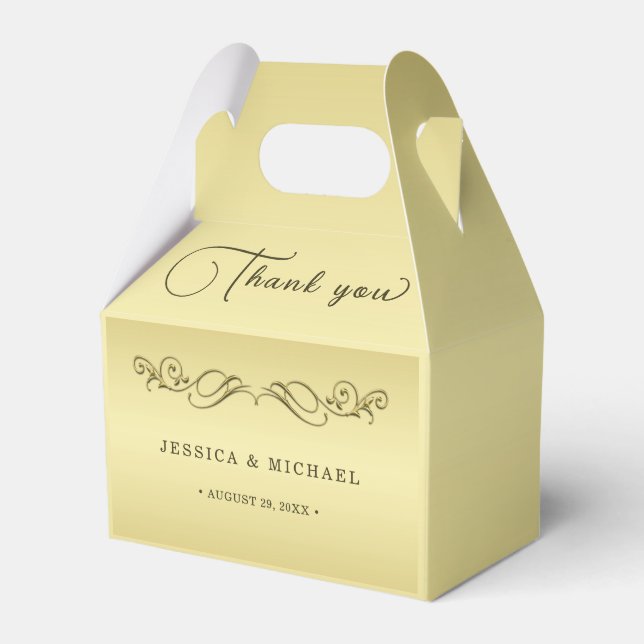 Elegant Luxury Guld Ornate bröllop Presentaskar (Framsidan Sidan)