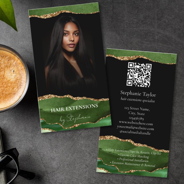 Elegant Luxury Hair Stylist Extensions Wigs  Photo Visitkort (Skapare uppladdad)
