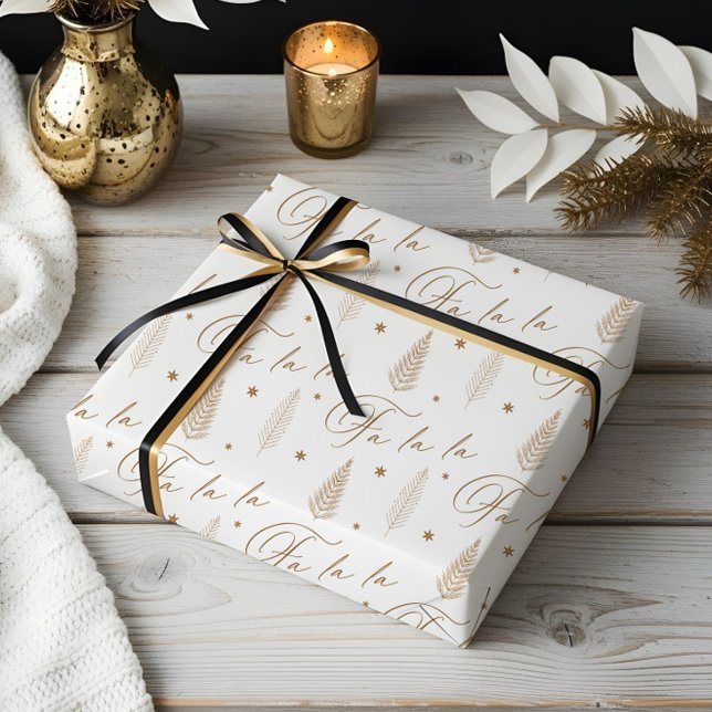 Elegant Luxury Helgdag Evergreen Forest Fa La La Presentpapper (Elegant Luxury Holiday Evergreen Forest Fa La La Wrapping Paper)