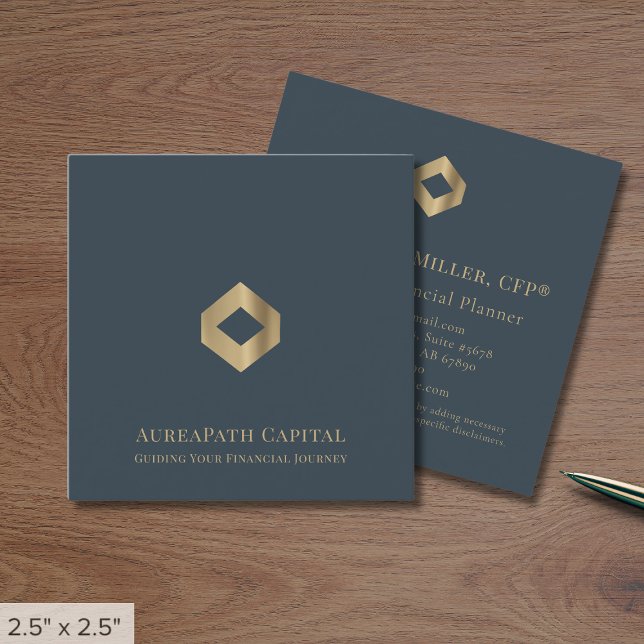 Elegant Luxury Logotyp Fyrkantigt Visitkort (Skapare uppladdad)