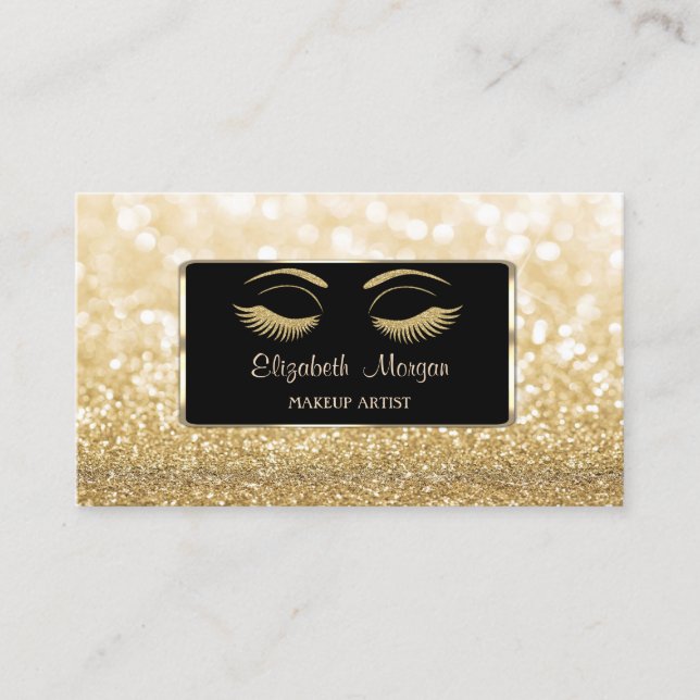 Elegant Luxury,Modern,Glittery Bokeh, Faux Lash Visitkort (Framsida)