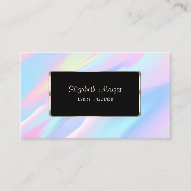 Elegant Luxury Modern HoloGraph Abstrakt Visitkort (Framsida)