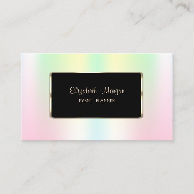 Elegant Luxury Modern HoloGraph Iridescent Visitkort (Framsida)