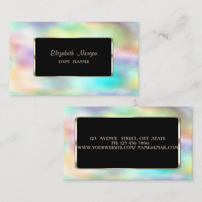 Elegant Luxury Modern Holophy Colorful Visitkort (Fram/baksida)