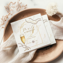 Elegant Luxury Pearls och Prosecco Möhippa Pappersservett
