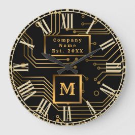Elegant Luxury Professionell Monogrammed Stor Klocka