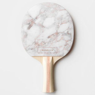 Elegant Luxury Ro-guld Faux Marble Pingisracket