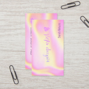 Elegant Luxury Rosa Sweet Holographi Business Car Visitkort