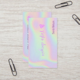 Elegant Luxury Rosa Sweet Holographi Visitkort