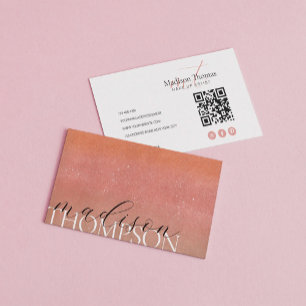 Elegant Luxury Rust Palettes Monogram Qr-kod Visitkort