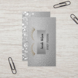 Elegant Luxury Silver Faux Lash Affärskort Visitkort