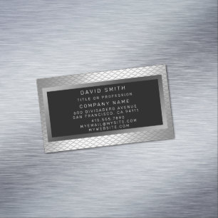 Elegant Luxury Silver Metall Magnetiska Visitkort