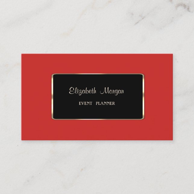 Elegant Luxury-Snyggt,Red,Black Ram Visitkort (Framsida)