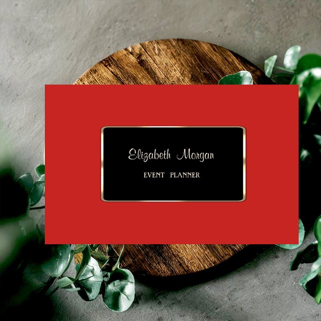 Elegant Luxury-Snyggt,Red,Black Ram Visitkort (Skapare uppladdad)