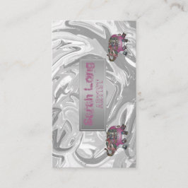 Elegant Luxury Sweet Silver Marble whit Elephant Visitkort