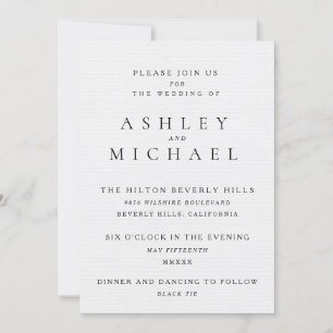 ELEGANT LUXURY TYPOGRAPHY Black & White Bröllop Inbjudningar