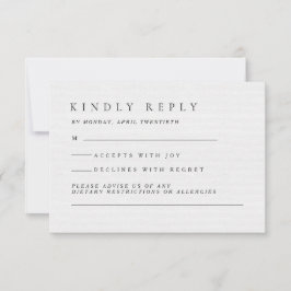 Elegant Luxury Typography Black & White Bröllop OSA Kort