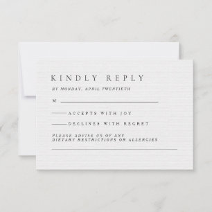 Elegant Luxury Typography Black & White Bröllop OSA Kort