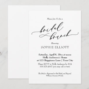 Elegant Luxury Typography Möhippa Brunch Simple Inbjudningar