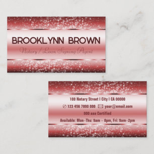 Elegant Luxury Vin Red Luxe Gräns Glitter Stars Visitkort
