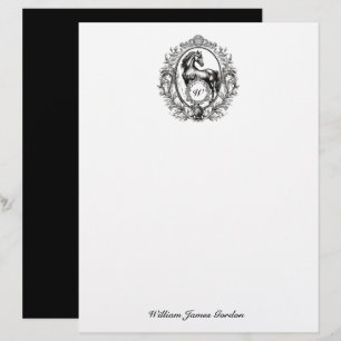 Elegant Luxury Vintage Horse Equestrian Monogram Brevhuvud