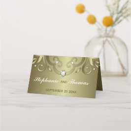 Elegant Luxury Vintage Victorian Guld Bröllop Placeringskort