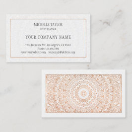Elegant Luxury Vit ros Guld Mandala Glamor Visitkort