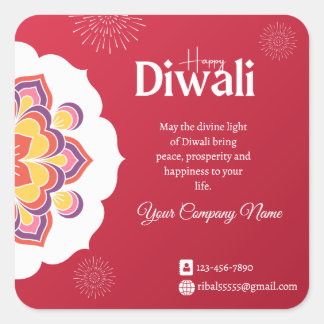 Elegant Lycklig Diwali-mall Fyrkantigt Klistermärke