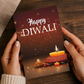 Elegant Lycklig Diwali med Diyas Festive Hälsning Julkort
