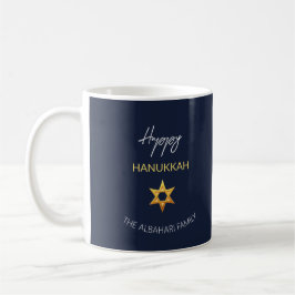 Elegant Lycklig Hanukkah Golden David Star Kaffemugg