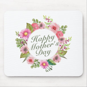 Elegant Lycklig Mors dag Blommigt Ram Mousepad Musmatta