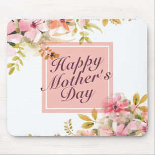 Elegant Lycklig Mors dag Blommigt Ram Mousepad Musmatta