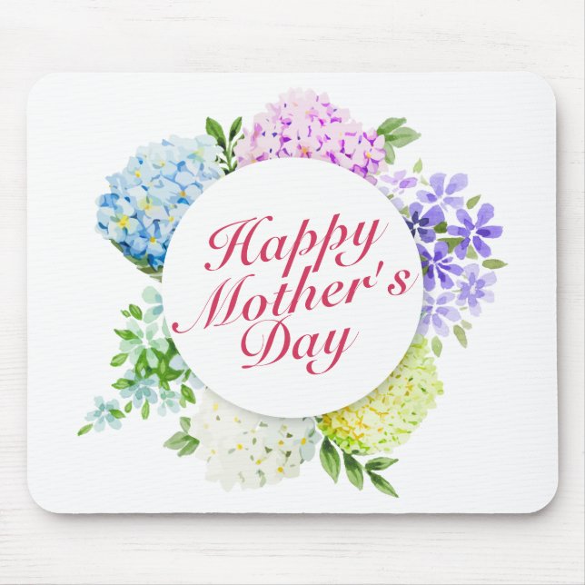 Elegant Lycklig Mors dag Blommigt Ram Mousepad Musmatta (Framsidan)