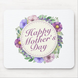Elegant Lycklig Mors dag Blommigt Ram Mousepad Musmatta
