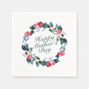 Elegant Lycklig Mors dag Blommigt Utandning   Napk Pappersservett