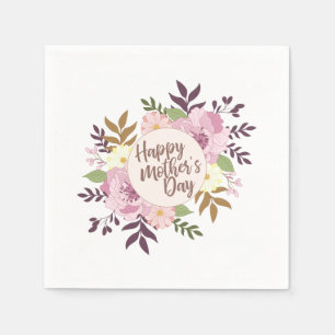 Elegant Lycklig Mors dag Blommigt Utandning   Napk Pappersservett