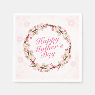 Elegant Lycklig Mors dag Blommigt Utandning Napkin Pappersservett