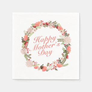 Elegant Lycklig Mors dag Blommigt Utandning Napkin Pappersservett