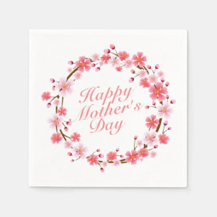 Elegant Lycklig Mors dag Blommigt Utandning Napkin Pappersservett