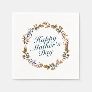 Elegant Lycklig Mors dag Blommigt Utandning Napkin Pappersservett