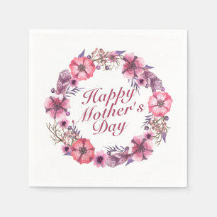 Elegant Lycklig Mors dag Blommigt Utandning Napkin Pappersservett
